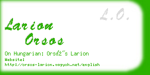 larion orsos business card